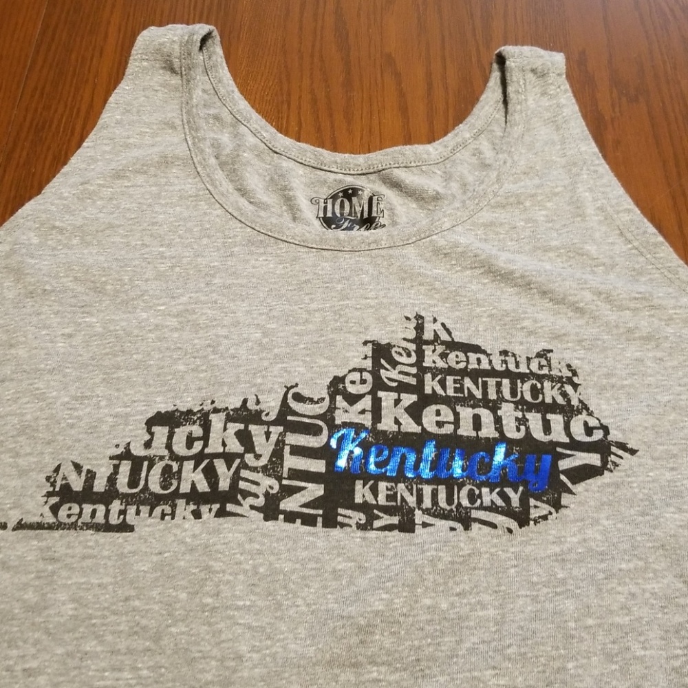 Kentucky plus size tank top blue foil Q123:7:518